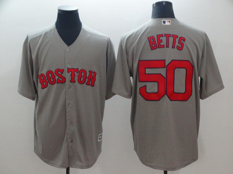 Men Boston Red Sox #50 Betts Grey Game MLB Jerseys->->MLB Jersey
